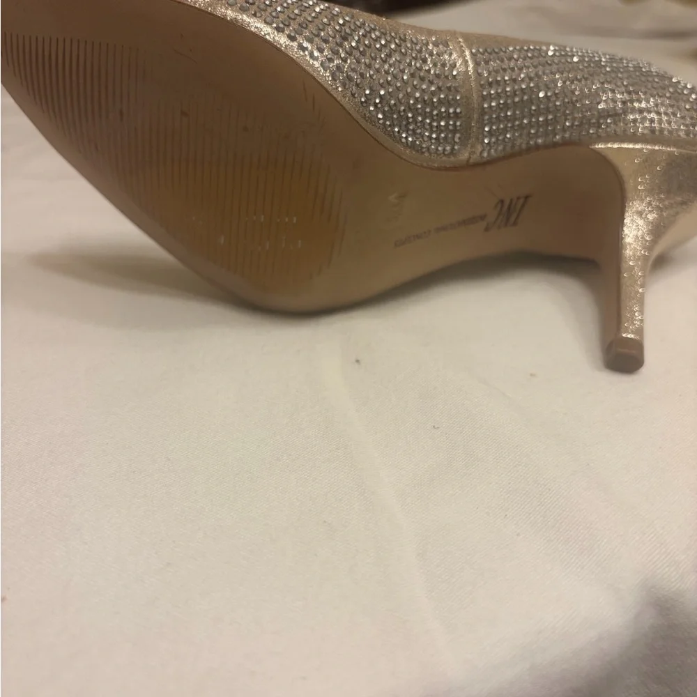 INC International Concepts Women's Glittering Silver Heels